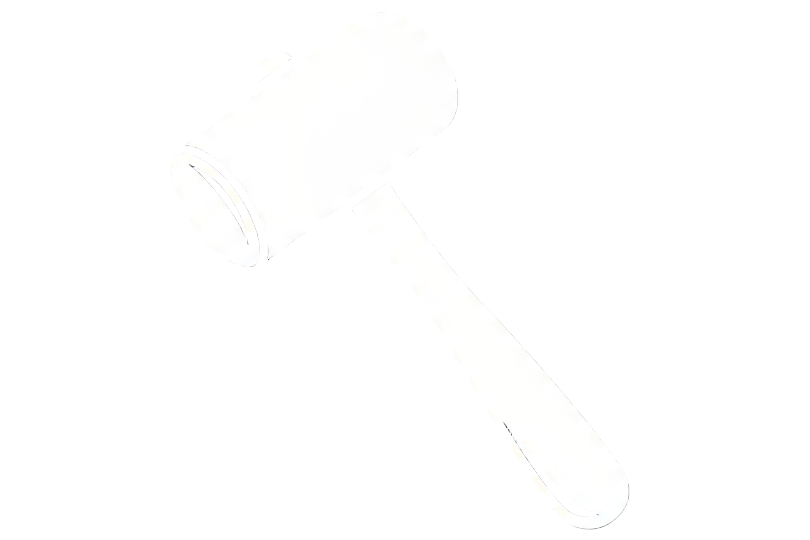 Jewellers hammer icon in white with a black background